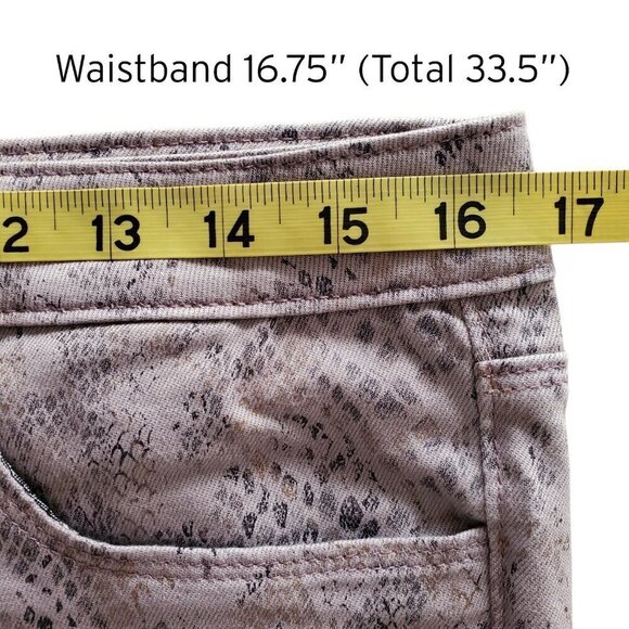 COI Teaser Skinny Rose Snake Print with Shiny Metallic Gold Accents Size 30 - Picture 12 of 16